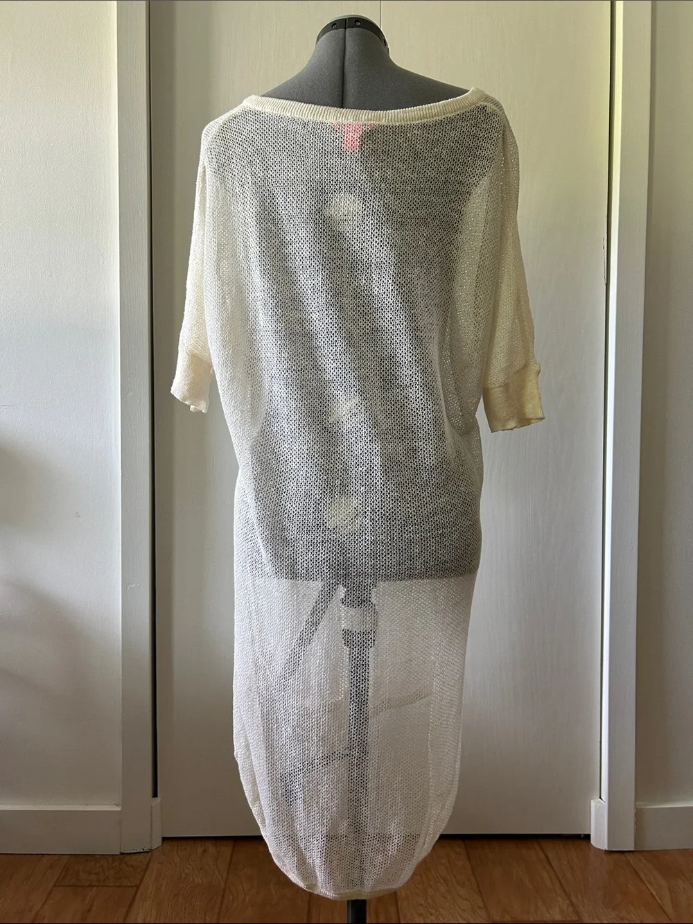 Joe Fresh Sheer Knit Swim Coverup in Cream Small
